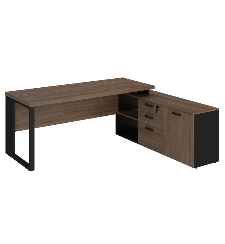 MESA DINÂMICA COM ARMÁRIO LATERAL - PÉ QUADRO - START