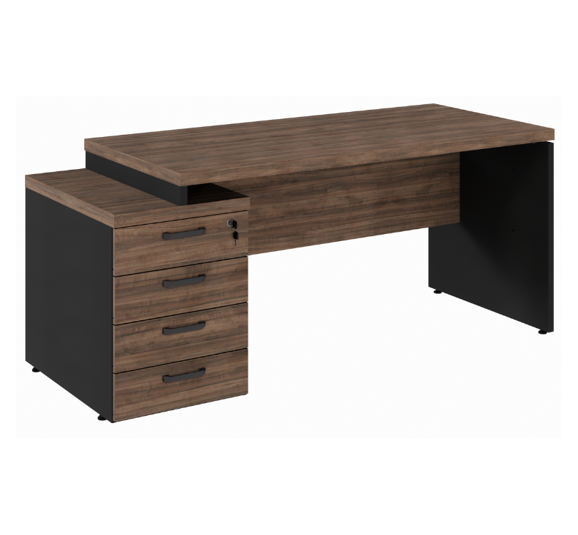 MESA DIRETOR COM GAVETEIRO PED. 04 GAVETAS - START