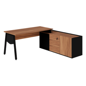 MESA DIRETOR DINÂMICA PÉ CAVALETE COM ARMÁRIO PEDESTAL - VERSA