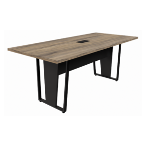 MESA REUNIÃO RETANGULAR C/ 01 CX DE TOMADA PÉ TRAPEZIO - YARIS