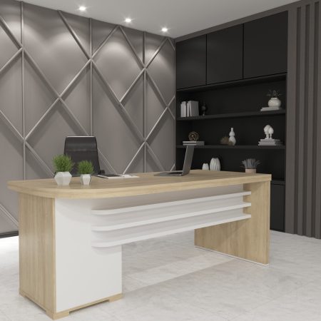 MESA TAMBURATO COM GAVETAS LADO DIREITO - EXECUTIVA - Imagem 2