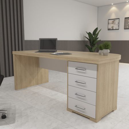 MESA TAMBURATO COM GAVETAS LADO DIREITO - EXECUTIVA - Imagem 3