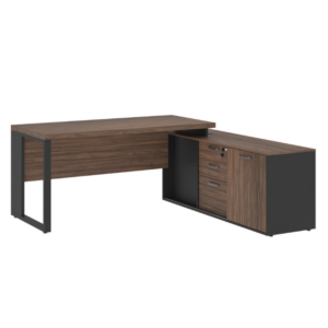 MESA DINÂMICA COM ARMÁRIO LATERAL PORTA DE CORRER - PÉ QUADRO - START